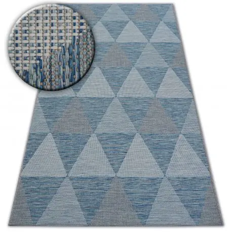 Tappeto DI SPAGO SIZAL LOFT 21132 TRIANGOLI avorio/argento/blu