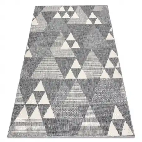Tappeto SPRING 20409332 triangoli, di corda, ad anello - grigio