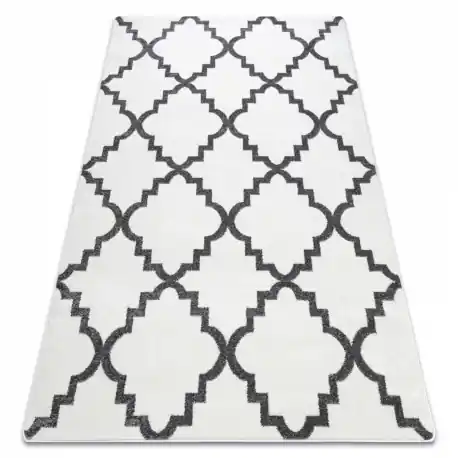 Tappeto SKETCH - F343 crema / grigio marocco trifoglio trellis - PRODOTTO DI SECONDO GRADO