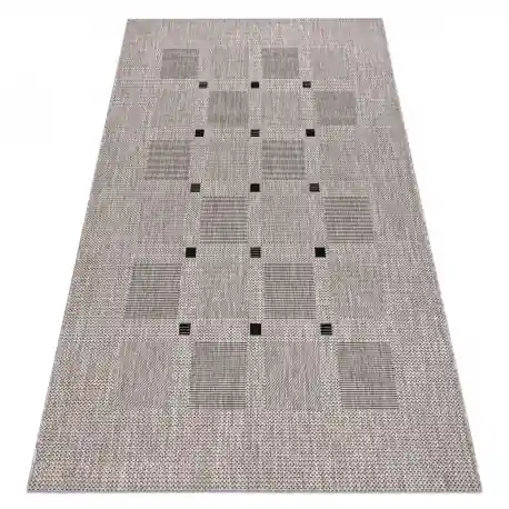 TAPPETO DI SPAGO SIZAL FLOORLUX 20079 Piazze argento / nero - PRODOTTO DI SECONDO GRADO