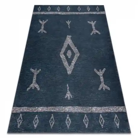 Tappeto ANTIKA 121 tek, azteco moderno, lavabile - antracite