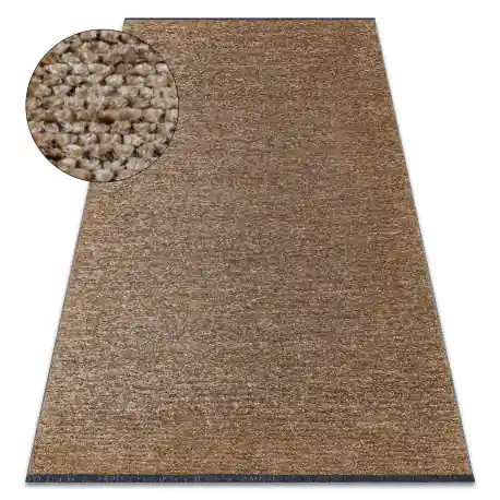 Tappeto FLORENCE 24021 Monocolore, glamour, tessitura piatta, frange - beige scuro