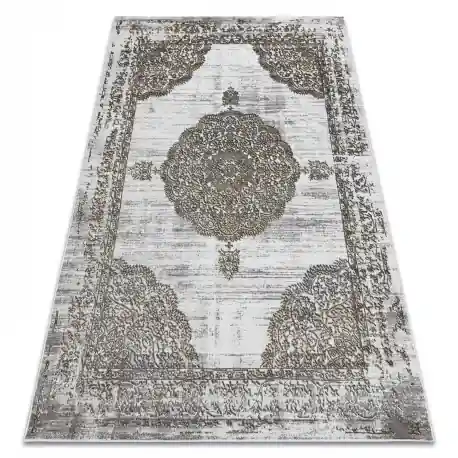 Tappeto LIRA E1468 Rosone, strutturato, moderno, glamour - grigio / oro
