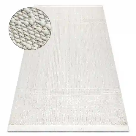 Tappeto NANO EM52A Diamanti, loop, tessuto piatto bianco