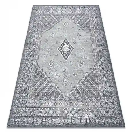 Tappeto in lana ANTIGUA 518 76 XX032 OSTA - Rosetta, struttura, tessitura piatta grigio