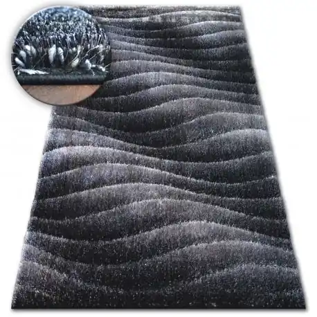Tappeto Shaggy SPACE 3D B222 scuro grigio