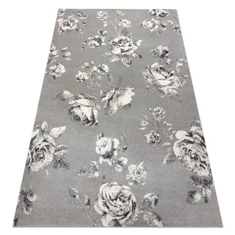 Tappeto GNAB 60642653 Fiori Rose grigio / bianca