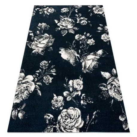 Tappeto GNAB 60642734 Fiori Rose blu scuro / bianca