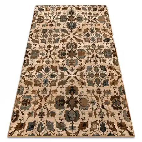 Tappeto di lana OMEGA AMALFI fiori sepia