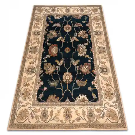 Tappeto di lana POLONIA Loare Telaio velvet blu scuro