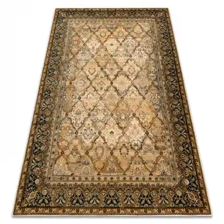 Tappeto di lana OMEGA Grenada Telaio, diamanti, orientale - cognac