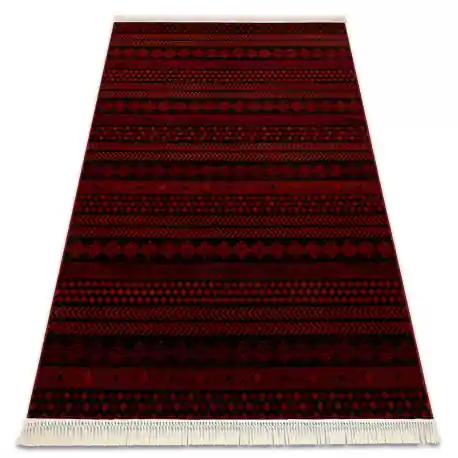 ORIENT 5132 tappeto bordeaux / nero Orientale, con frange