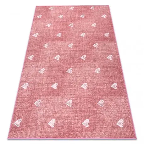 Tappeto per bambini HEARTS Jeans, vintage cuori - rosa