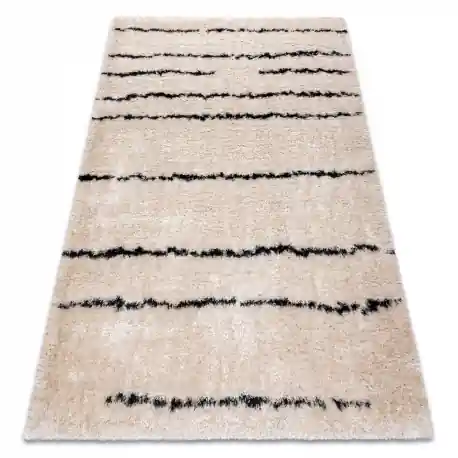 Tappeto FLUFFY 2371 shaggy strisce - crema / antracite