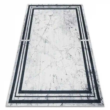 Tappeto lavabile ANDRE 1023 Telaio Marmo antiscivolo - nero / bianco