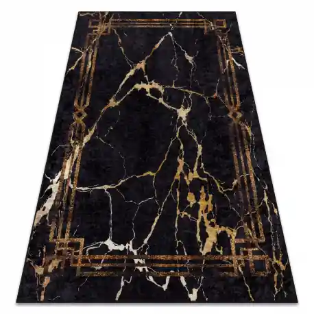Tappeto lavabile MIRO 51333.801 Marmo, telaio antiscivolo - nero / oro