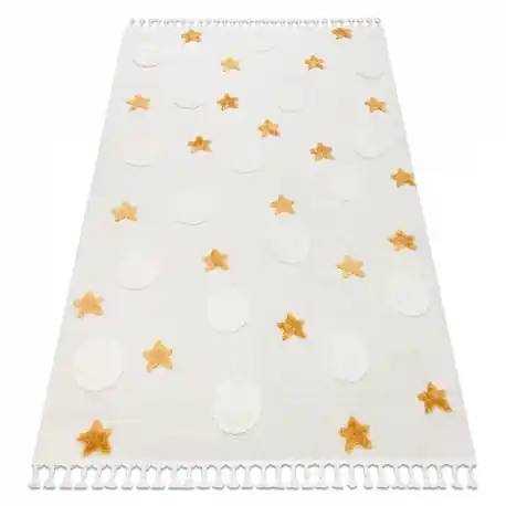 Tappeto YOYO GD75 bianco / arancio - Stelle, cerchi per bambini, strutturali, sensoriali Frange