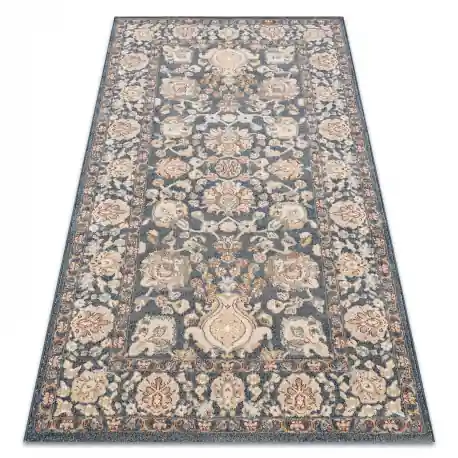 Tappeto Lana JADE 45009/900 Cornice, fiori classici beige / blu OSTA