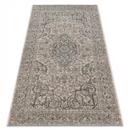 Tappeto Lana JADE 45018/100 Ornamento, cadre beige / blu OSTA