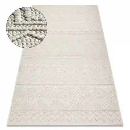 Tappeto JERSEY 19234 crema - Rombi strutturali, loop BOHO