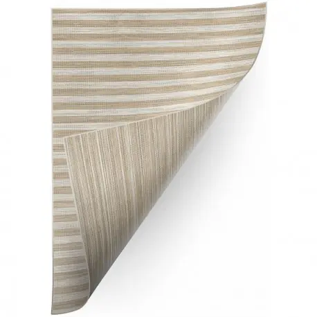 Tappeto DI SPAGO A DUE LATI SIZAL DOUBLE 29203/750 STRISCE FASCETTE marrone/beige