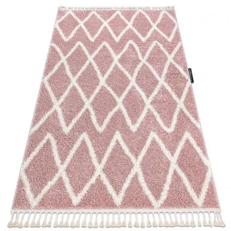 Tappeto BERBER BENI rosa Frange berbero marocchino shaggy