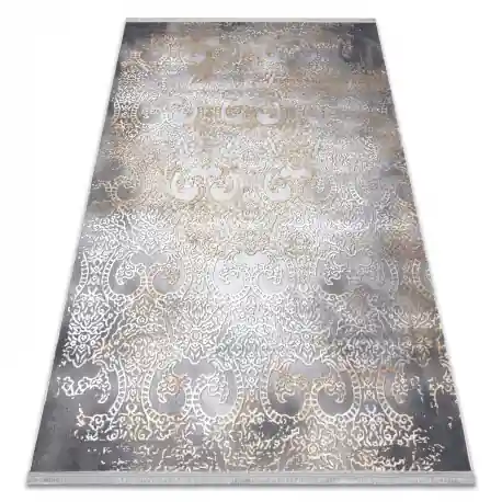 Tappeto LUCE 84 moderno Ornamento vintage - Structural grigio / mostarda