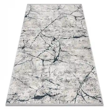Tappeto TULS strutturale, frange 51320 moderno Marmo avorio / blu