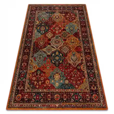Tappeto di lana POLONIA Samari Ornamento jadeit maro
