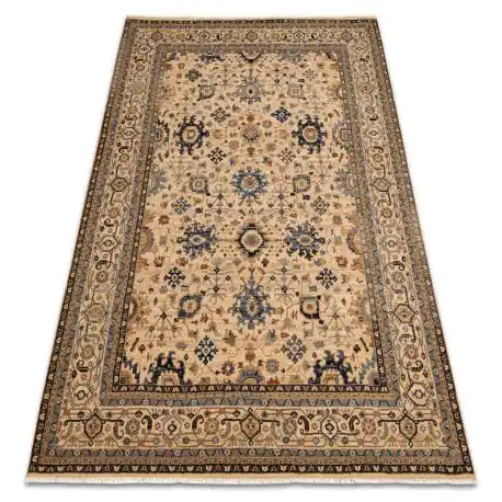 Tappeto in lana KESHAN frange, orientale classico 7521/53555 beige / blu scuro