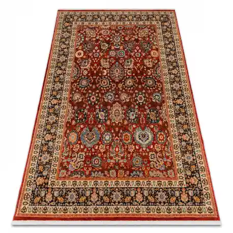 Tappeto in lana KESHAN frange, Ornamento, telaio orientale 7573/53577 chiaretto / blu scuro