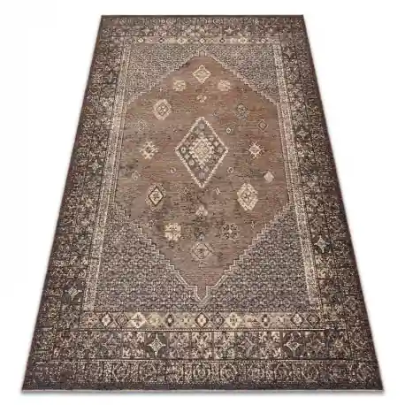 Tappeto in lana ANTIGUA 518 76 JF300 OSTA - Rosetta, struttura, tessitura piatta marrone