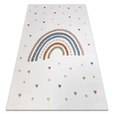 Tappeto BONO 8302 Arcobaleno, cuori crema/marrone