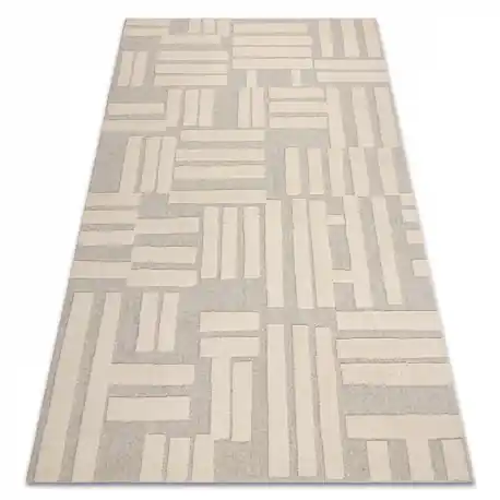 FLUX 461.95.AE110 tappeto in lana OSTA - Geometrico, strutturale, loft crema / beige