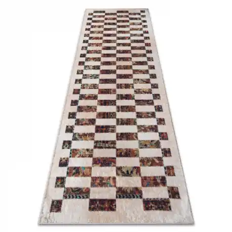 Tappeto lavabile ANDRE 43780 Geometrico antiscivolo - beige / terracotta