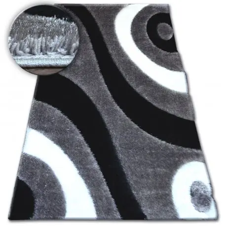 Tappeto Shaggy SPACE 3D B314 grigio