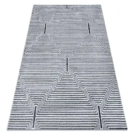 Tappeto Structural SIERRA G5018 tessuto piatto grigio - strisce, quadri