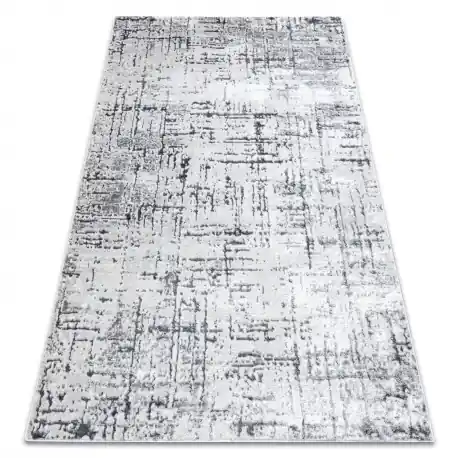 Tappeto MEFE moderno 8722 Linee vintage - Structural due livelli di pile grigio / bianca