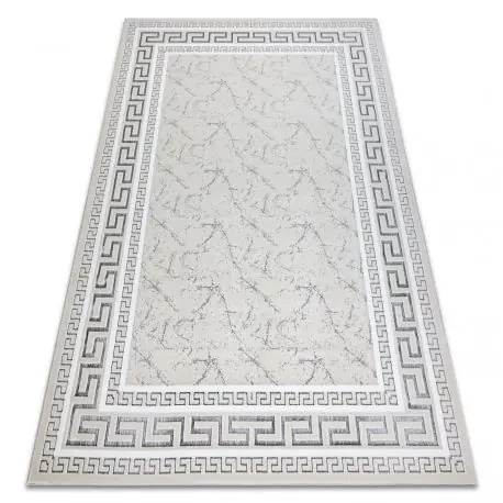 Tappeto GLOSS moderno 2813 57 elegante, telaio, greco avorio / grigio