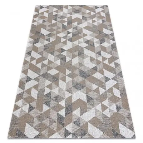 Tappeto CASA ECO SIZAL BOHO Triangoli 2816 crema / taupe, tappeto in cotone riciclato