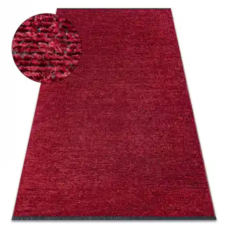 Tappeto FLORENCE 24021 Monocolore, glamour, tessitura piatta, frange - rosso