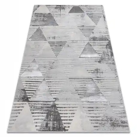 Tappeto LIRA E1627 Triangoli geometrico, strutturato, moderno, glamour - grigio