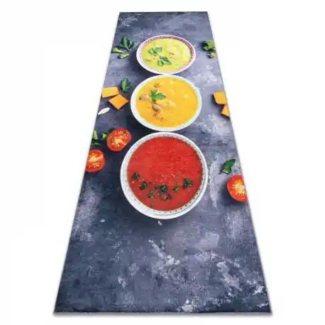 Tappeto lavabile ANDRE 33290 Salse per la cucina antiscivolo - grigio / giallo