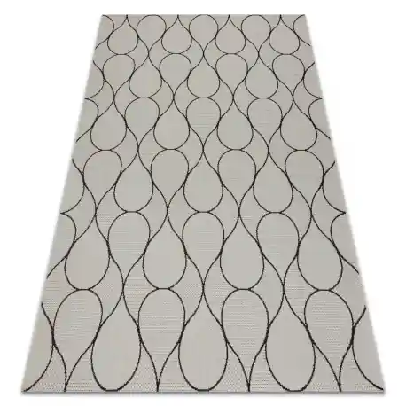 Tappeto SIZAL FLAT 49379960 Gocce crema / nero