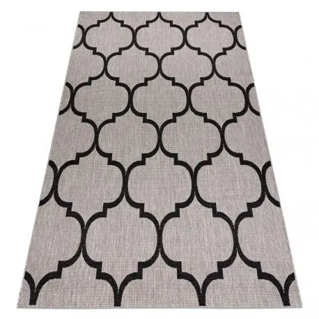 TAPPETO DI SPAGO SIZAL FLOORLUX 20608 Traliccio marocchino argento / nero
