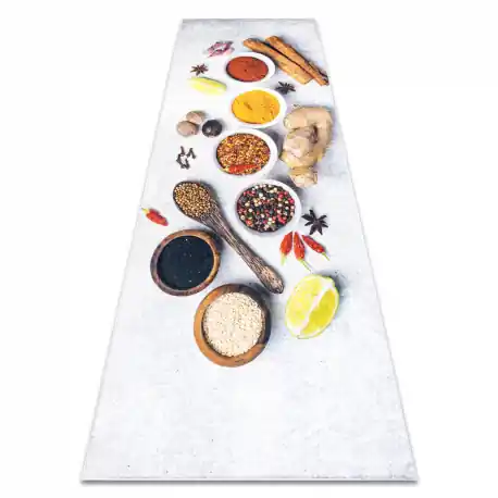 Tappeto lavabile ANDRE 3343 Spezie, per la cucina, antiscivolo - argint / beige
