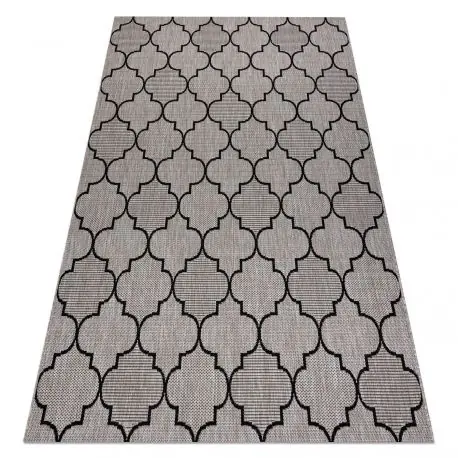 TAPPETO DI SPAGO SIZAL FLOORLUX 20607 Traliccio marocchino argento / nero