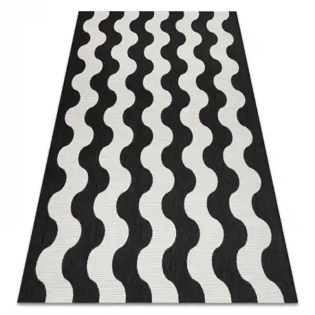 Tappeto SIZAL FLAT 49377690 Onde crema / nero