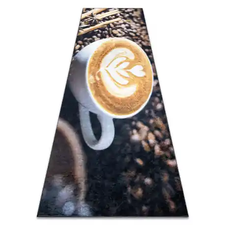 Tappeto lavabile ANDRE 33210 Caffè per la cucina, antiscivolo - marrone