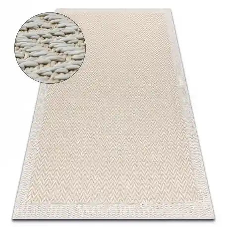 Tappeto ORIGI 3726 Zigzag crema - cordoncino in SISAL a tessitura piatta